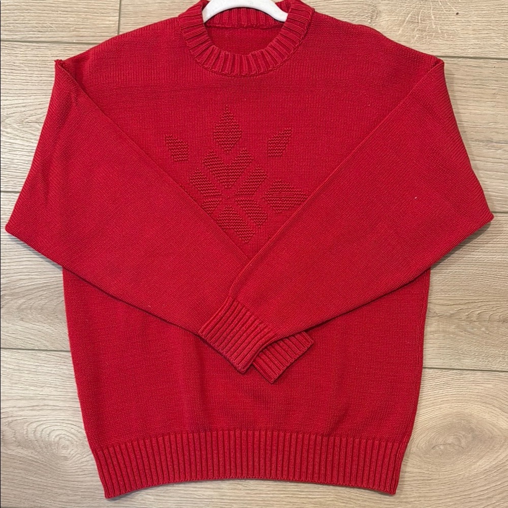 Red Sweater with Star Pattern - Picture 3 of 5